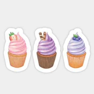 Colorful Fruit Cupcakes❤️ Sticker